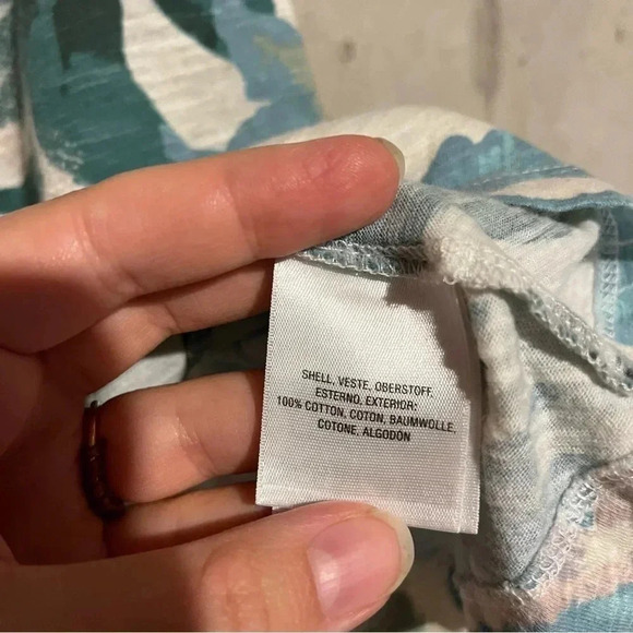 Deletta Anthrolopogie Amalia Peplum V-Neck Tank Top Leaf Print Women's MEDIUM - Picture 3 of 6